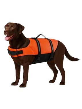 K9 Dog Life Jacket XXL Orange Reflective Swim Safety Vest with Handle NWOT